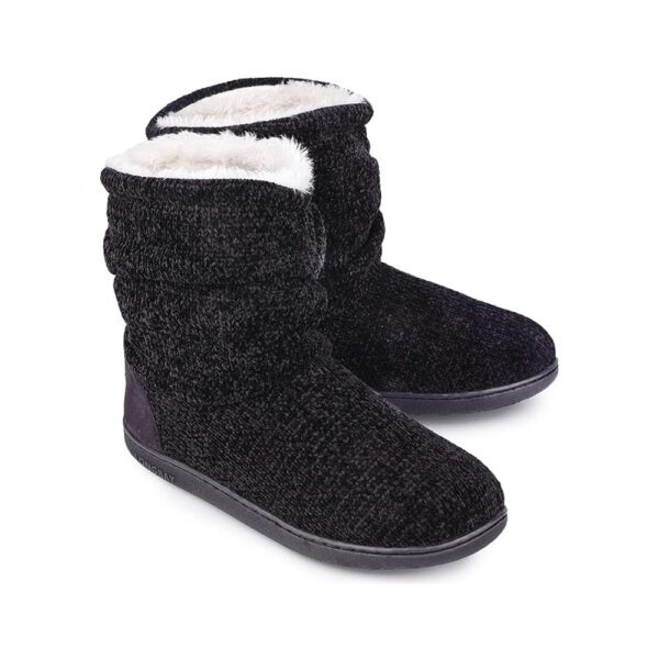 Longbay women's chenille knit bootie slippers